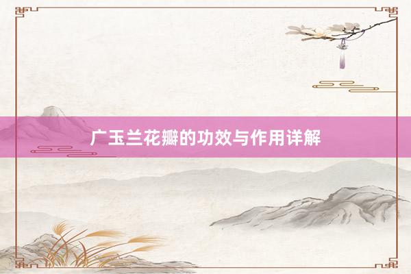 广玉兰花瓣的功效与作用详解